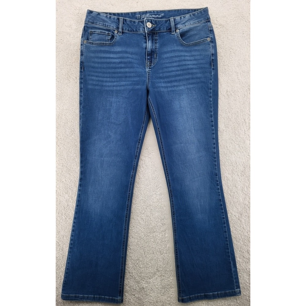 m jeans by Maurice 14 Regular waist 35" inseam 31" Whiskered bootcut